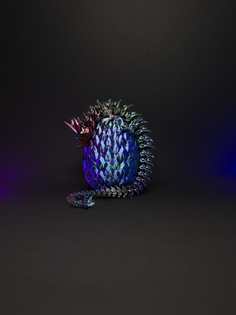 Smok ruchomy ze smoczym jajem w kolorze Aurora